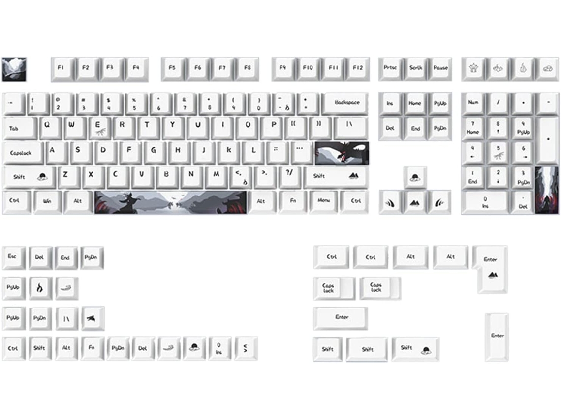 Conjunto De 108 Teclas Cherry Profile Electronics Pbt, 5 Lados