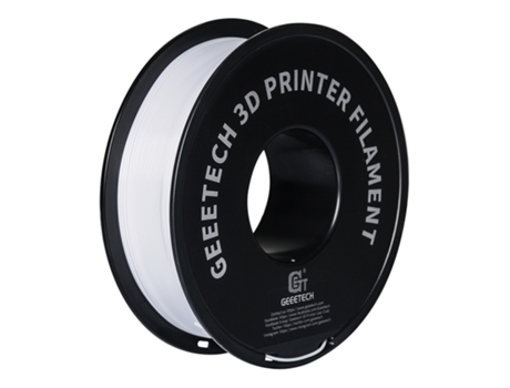 Filamento Geeetech Petg 1,75 mm branco de alta resistência e precisão, perfeito para projetos 3D profissionais!