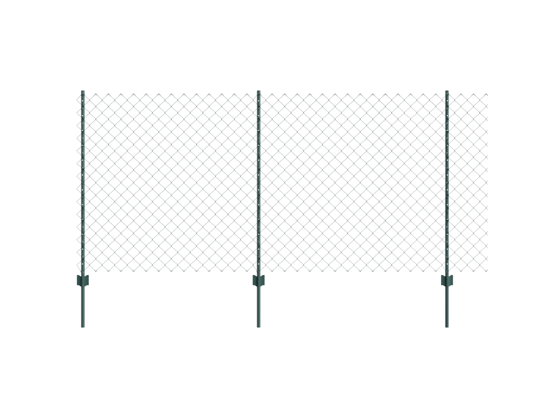 Conjunto 1 Painéis De Cercas Exteriores Vidaxl Verde Aço (25 X 1,2 M)