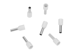500 Peças Conector Terminal E2508 Isolado Branco