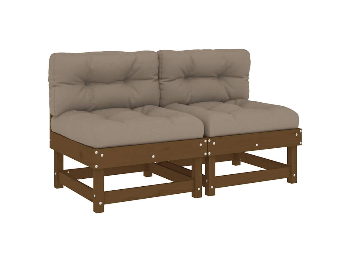 Middle Sofa, Middle Sofas Vidaxl Marrom Madeira De Pinho (n/a)