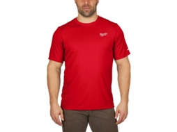 T-shirt de trabalho de manga curta vermelho claro Wwssrd S Milwaukee