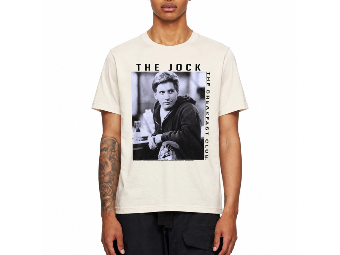 Rockinstone Breakfast Club Movie The Jock Solid Natural Adult T-shirt Size:s