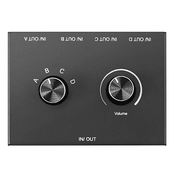 Comutador de áudio estéreo 3,5 mm, 4 portas, compatível com PC, celular, laptop, fones AQUAFORGE