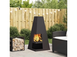 Vidaxl Bowl De Fogo Preto 50 X 50 X 100 Cm Aço Corten