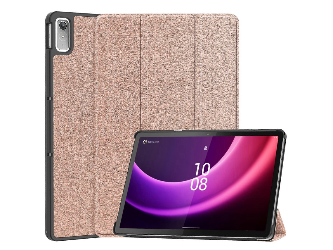 Capa De Couro Para Tablet Lenovo Tab P11 Gen 2 Custer Pure Color Com Suporte Triplo