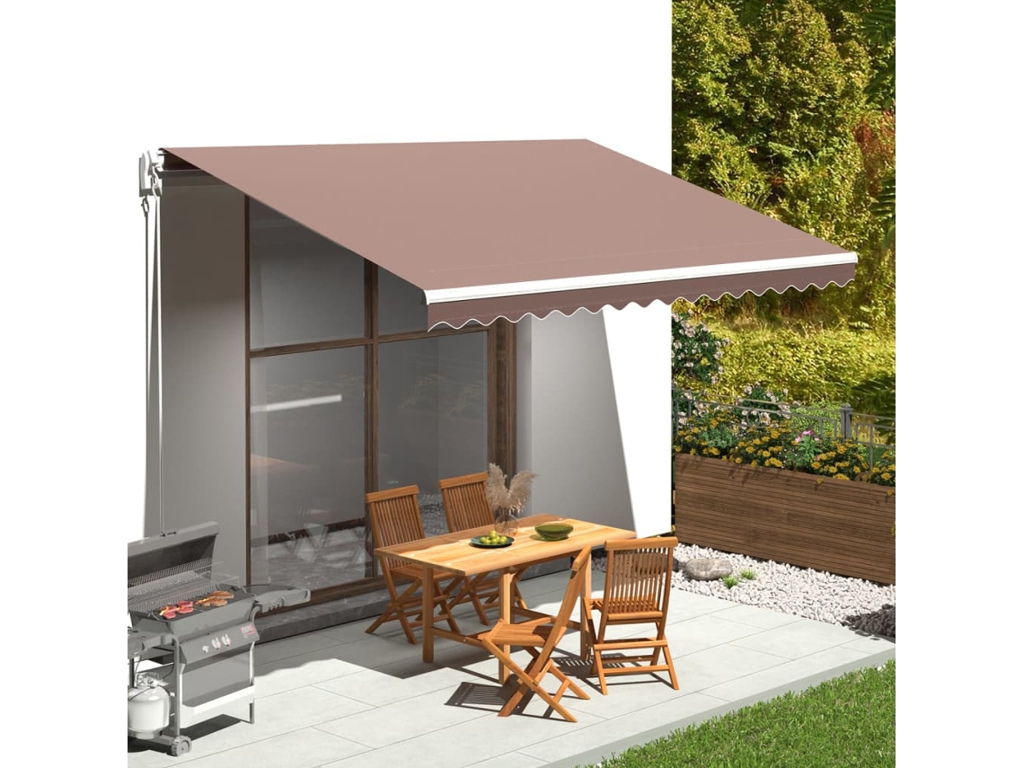 Vidaxl Tecido De Substituição Para Toldo Castanho 430x345 Cm Poliéster
