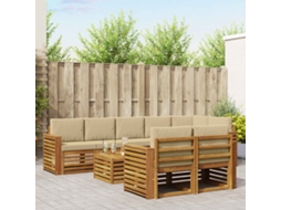 Vidaxl Conjunto De Sofás Para Exterior 9 Unid. Natural E Bege