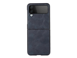 Capa De Celular Em Pu Com Textura De Couro Bovino Para Samsung Galaxy Z Flip4
