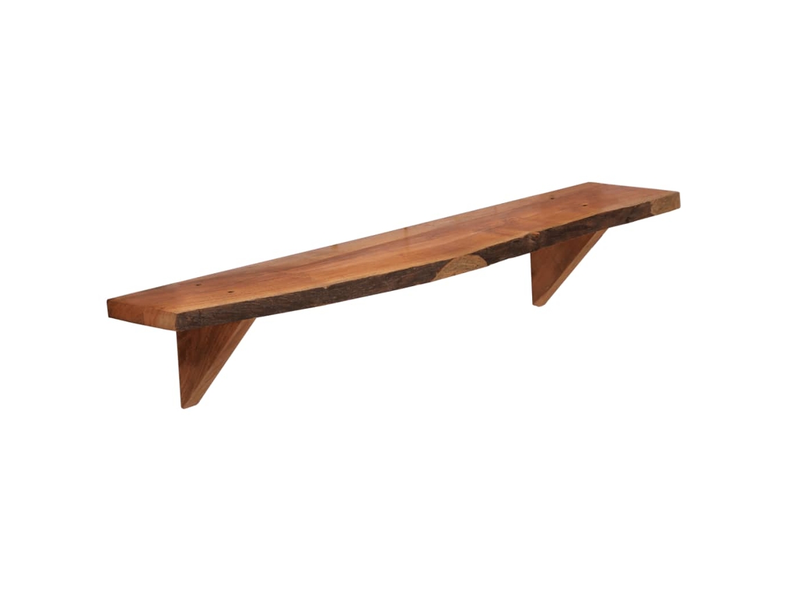 2 Pcs Prateleiras De Parede | Estante 90x20x18cm Madeira De Acácia Maciça