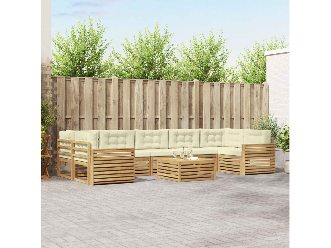 Vidaxl Conjunto De Sofás Para Exterior 8 Unid. Branco E Creme
