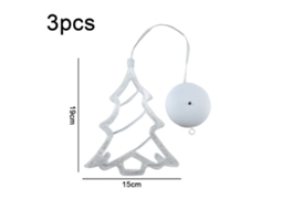 Conjunto de 3 Peças Luzes de Natal com Ventosas para Decoração de Janelas e Árvores, Ergonômico, Uso Diário STELASPLEN