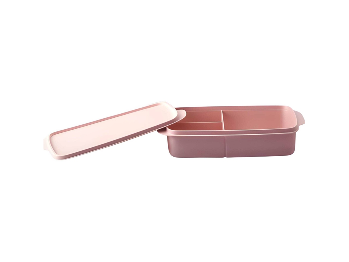 Lunch Box Com Compartimentos Retangular Rosa Tupperware