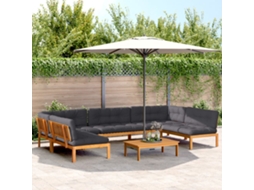 Vidaxl 6 Pcs Conj. Sofás Paletes P/ Jardim C/ Almofadões Acácia Maciça