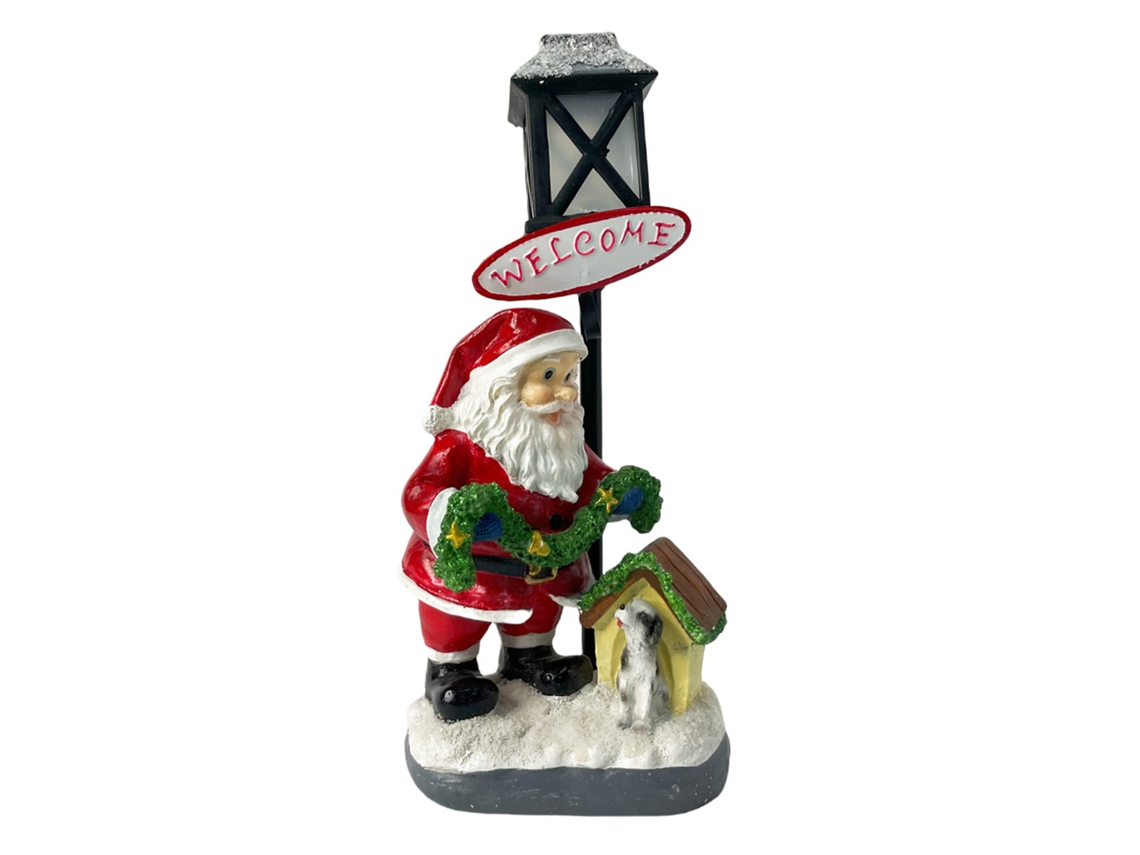 Laxiscreed Estatueta De Natal Com Papai Noel E Boneco De Neve Com Luz Para Decoração Festiva