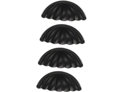 Conjunto De 4 Puxadores Vintage Em Formato Concha Para Armários, Feitos De Liga Metálica, Fáceis De Instalar Em Armários