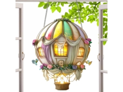 Lanterna Solar Em Formato De Balão De Ar Quente, Luz Decorativa Portátil Para Exterior, Lanterna Com Chama.