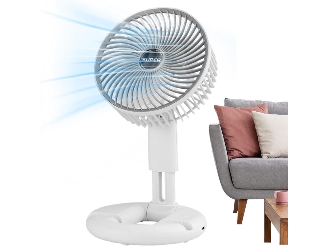 Ventilador De Mesa Usb, Portátil Recarregável Com Vento Forte,