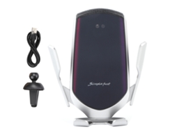 Suporte de Carregamento Sem Fio 10w para Carro EOOCOO Prata sensor inteligente