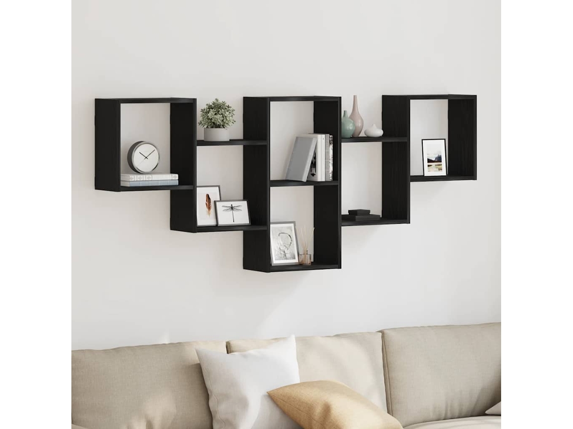Vidaxl Prateleira De Parede 159x18x66 Cm Deriv. Madeira Carvalho Preto