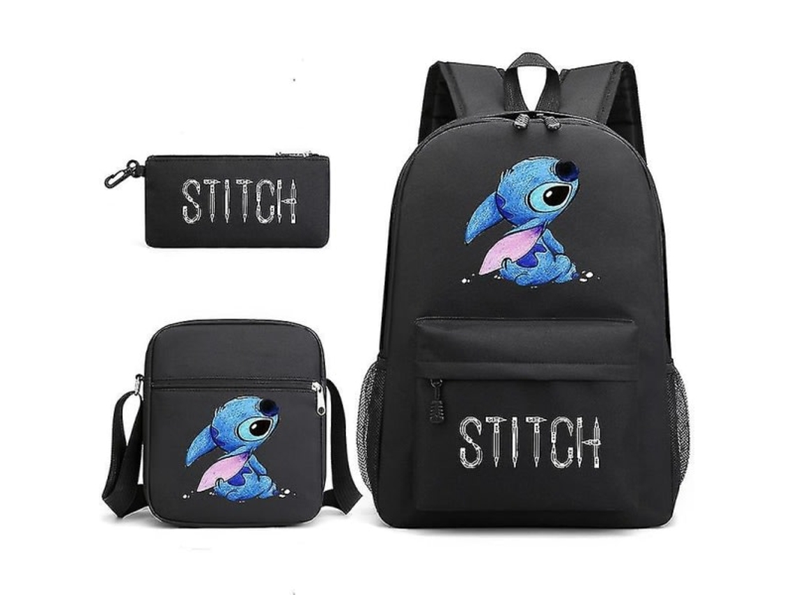 Mochila Escolar Lilo Stitch Preta Aquaforge