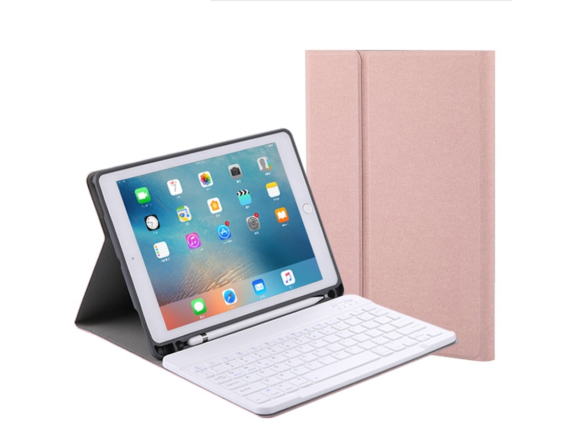 Elysve Capa Com Teclado Bluetooth Para 20182017/ipad Pro 9,7 Polegadas/air 2/air Inglês, Cor Rosa