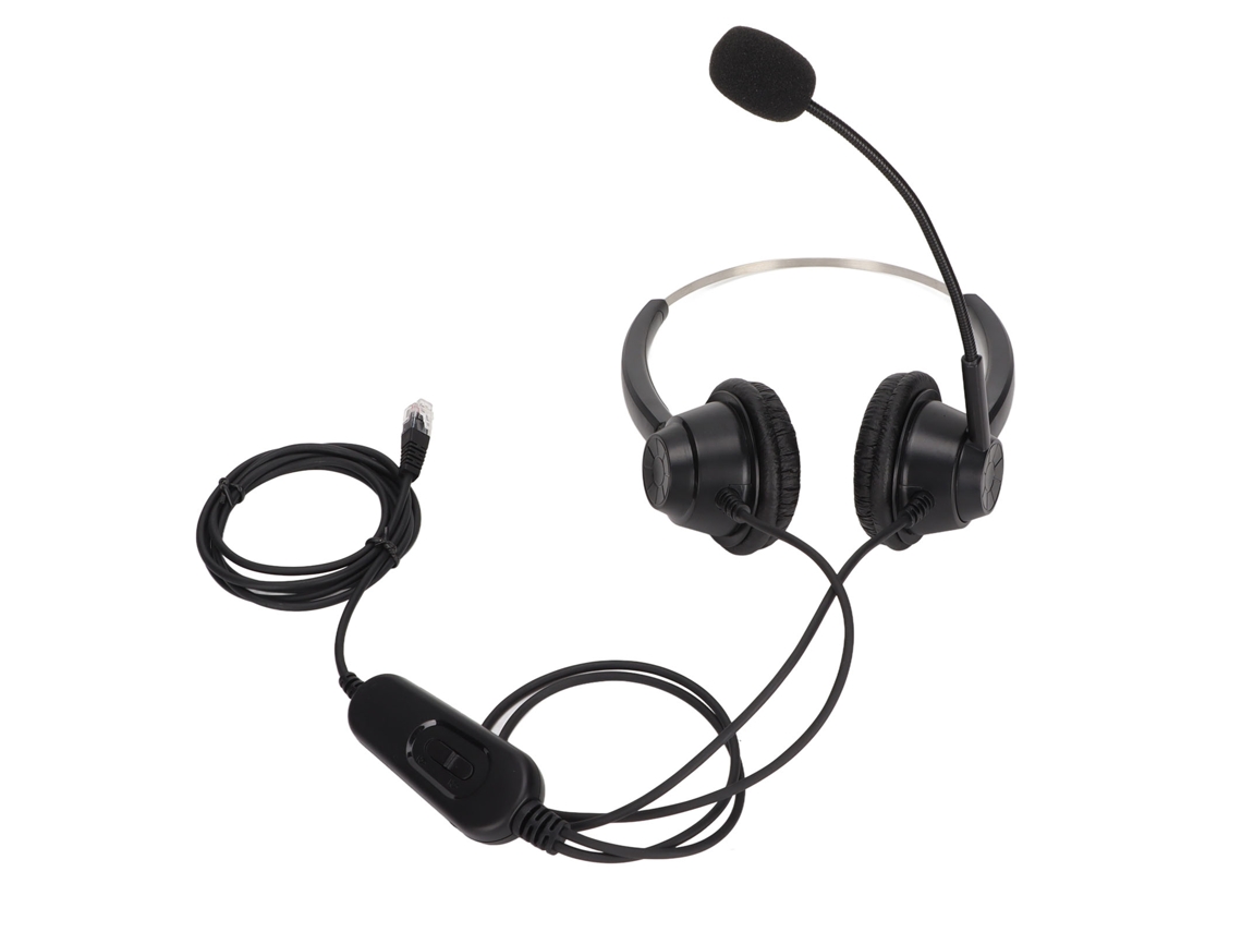 Aetheria fone de Ouvido Empresarial Binaural Rj9 com Microfone e Controle de Volume para Centro de Chamadas