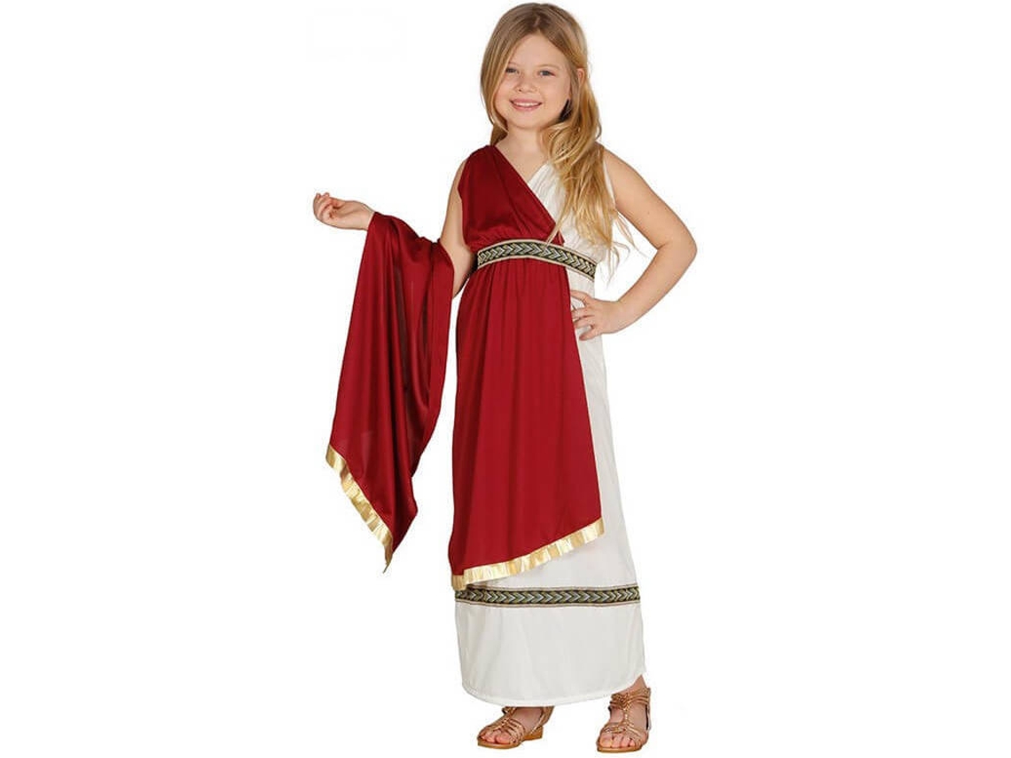 Fato de Menina DISFRAZZES Romana Manto Vermelho (Tam: 5 a 6 anos)