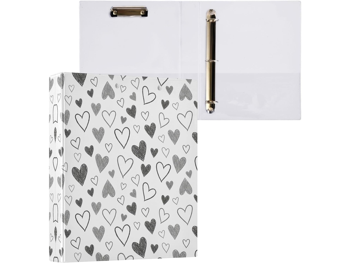 Pasta de 3 Argolas para Papel Tamanho Carta , Organizador Redondas com Prancheta, Suporte Pran (27,9 X 21,6 Cm)
