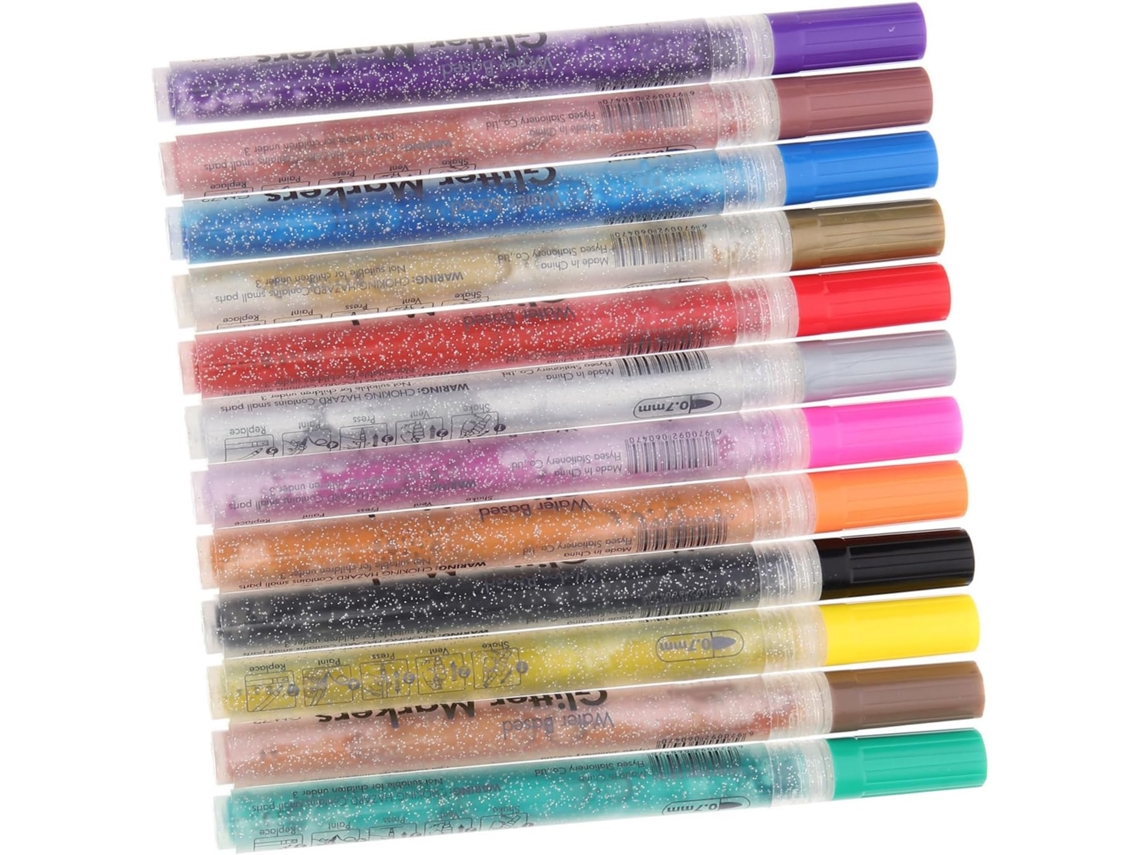 Stobok Conjunto De 12 Marcadores Com Glitter, Marcadores De Tinta