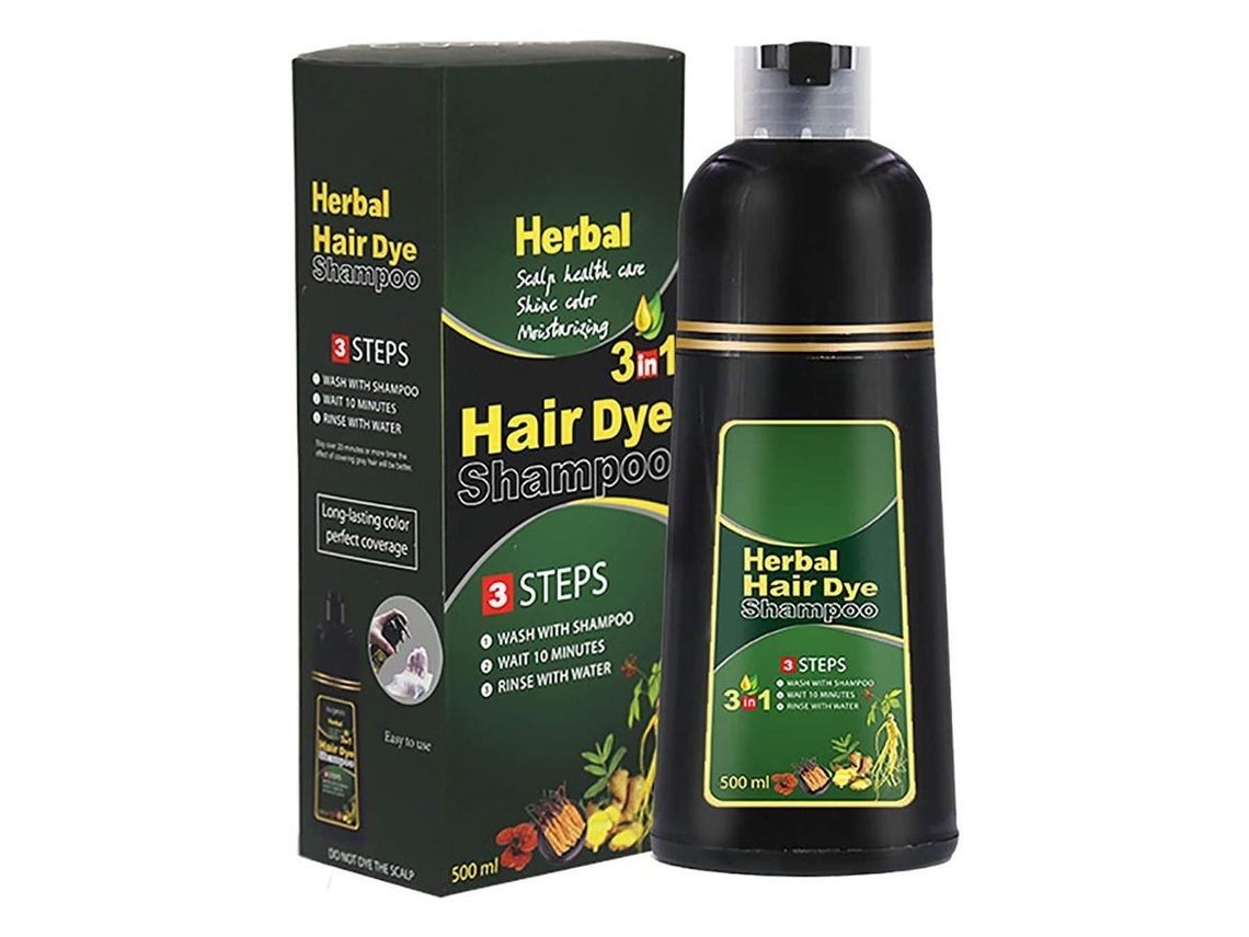 Shampoo Tintura De Cabelo Herbal 500ml Para Homens E Mulheres Com Cor Natural E Nutrição