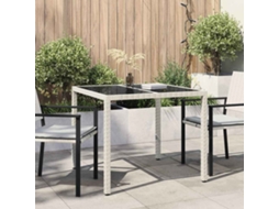 Vidaxl Mesa De Jardim Branco 90 X 90 X 75 Cm Vime Pe