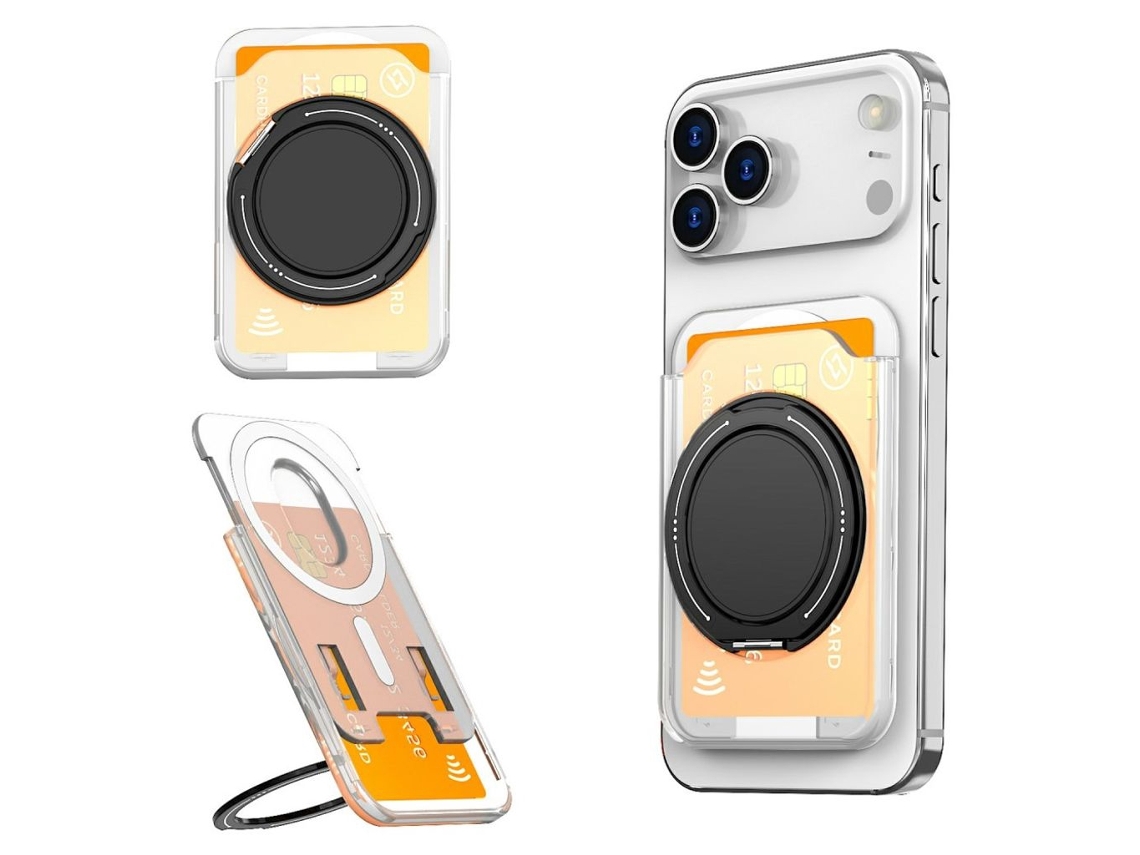 Suporte Magnético Para Celular Com Anel De Suporte - Transparente