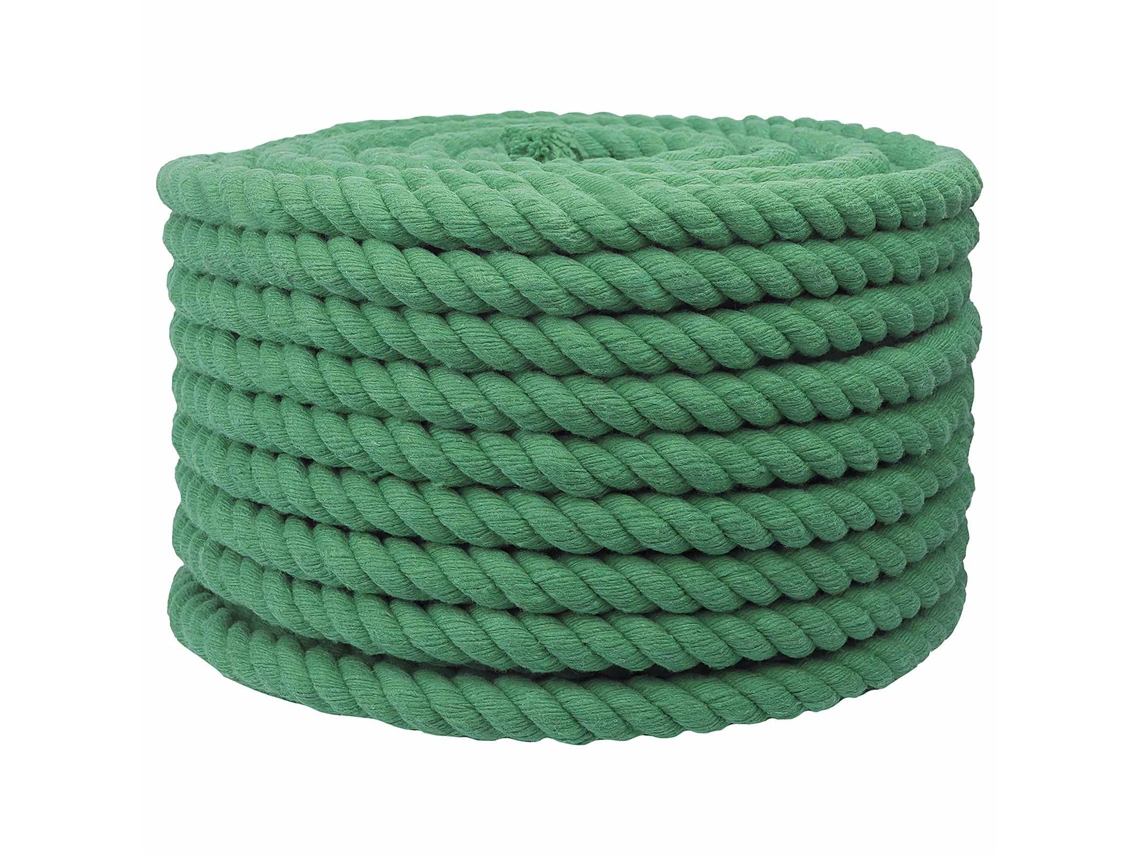 Vidaxl Corda De Algodão 16 Mm 25 M Verde 100% Algodão
