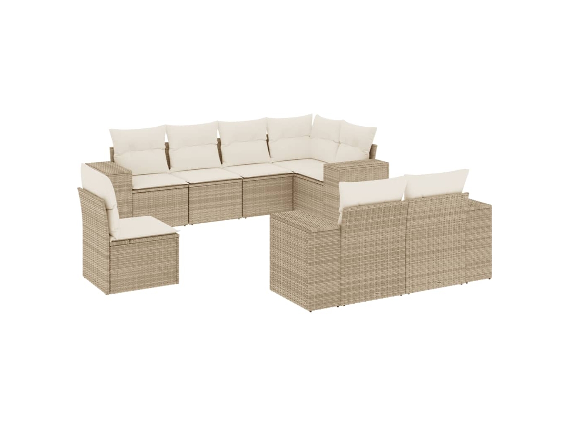 Garden Sofa Set, Garden Sofa Sets Vidaxl Bege Rattan / Vime (n/a)
