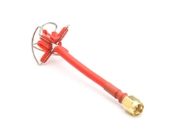 Rp sma Macho 1 Par 2x Realacc 5.8ghz 5dbi 50w Rhcp Antena Fpv de 4 Lâminas Sma/rp sma Vermelha para Drone Rc MDUG