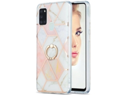 Capa Samsung Galaxy A21s  HFS-HOUSE Mármore com Anel de Suporte (Rosa)
