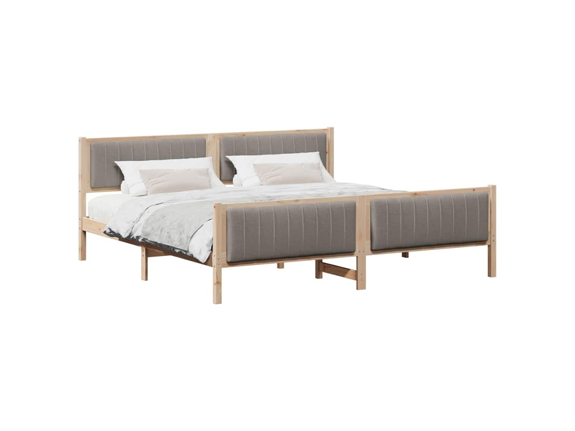 Estrutura da Cama com Cabeceira Marrom e Taupe 200x200 cm MAISON EXCLUSIVE