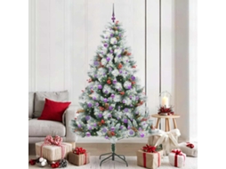 Vidaxl Árvore De Natal Artificial Verde E Branco 210 Cm