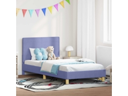 Vidaxl Estrutura De Cama Infantil Com Cabeceira Azul Jeans 90 X 200 Cm