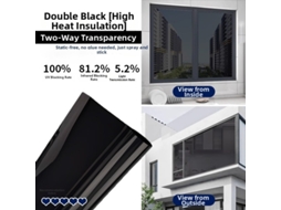 Película Espelhada Térmica para Vidro Grossa com Unidirecional Anti voyeur e Proteção Uv DIGITALLAB (30x100cm Preto)