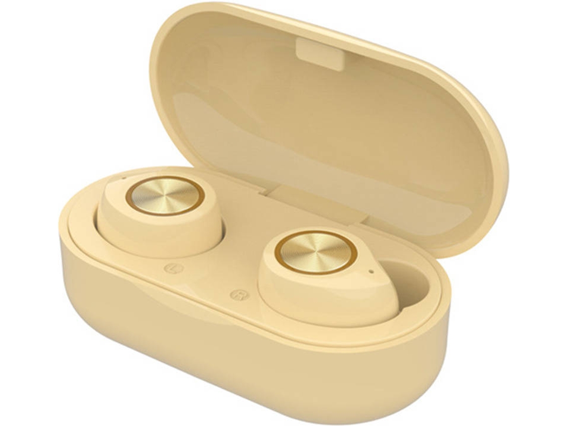 Auriculares Bluetooth True Wireless WJS CT1061 (In Ear - Microfone - Amarelo)