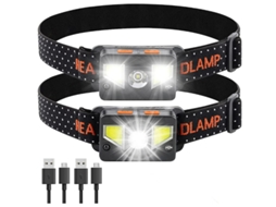 Lanterna Cabeça 1000lumens Cob 8modos Usb Recarregavel 2pacotes Preto Yizhood