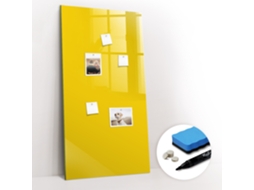 Quadro Magnético Colorido Cor Amarelo Claro Para A Sala De Estar Espelharte (60x120 Cm)