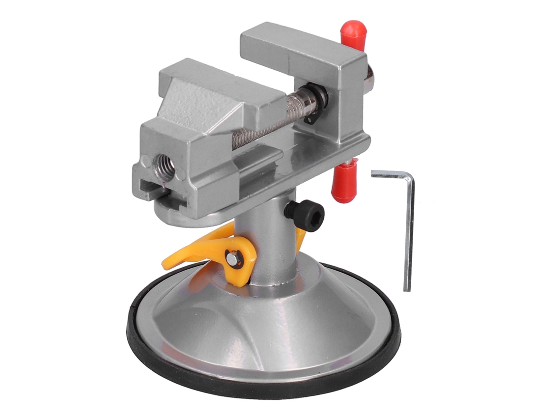 Vise De Bancada Laxiscreed Com Ventosa, Aço 45, Rotativa 360°, Ideal Para Trabalhos Precisos