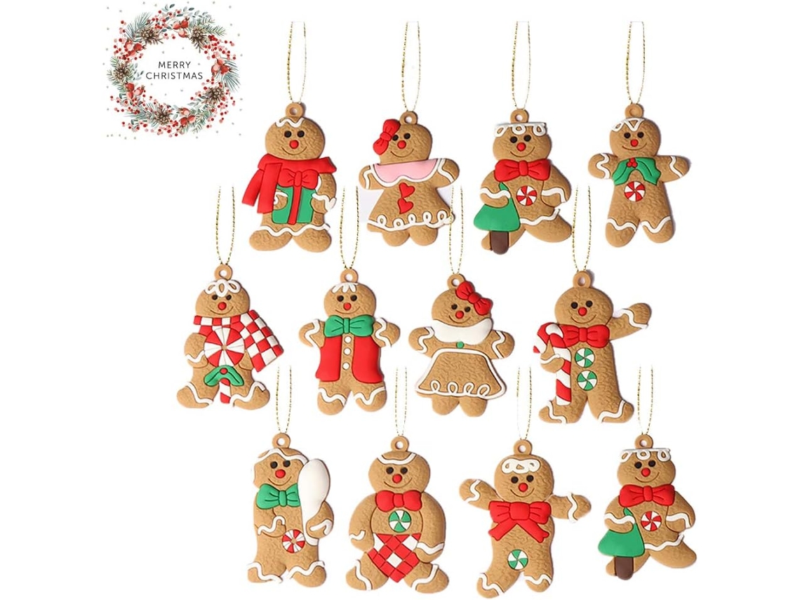 Grandes Enfeites de Homem de Gengibre Decoração de Natal de Gengibre Enfeites de Árvore de Natal de Natal Decorações de Árvore de Natal A