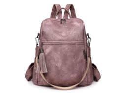 Mochila Feminina Em Couro Pu Para Estudantes, Mochila Escolar De Grande Capacidade, Bolsa Transversal, Mochila De Viagem, Bolsa De Ombro Rosa.
