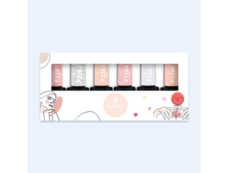 Verniz Gel Roxo Caixa Coleção Im 6uni.