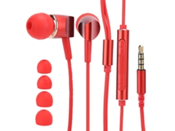 Fones de Ouvido com fio intra auricular, microfone, controle inline 3,5mm EOOCOO