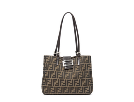 Mala De Ombro De Mulher Fendi Khaki Brown Small Shopping Null Laranja (tamanho Único)